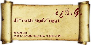Éreth Gyöngyi névjegykártya